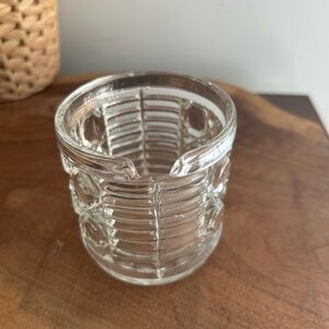 Heavy Glass Royal Brighton Jam Sugar Jar with notch for spoon